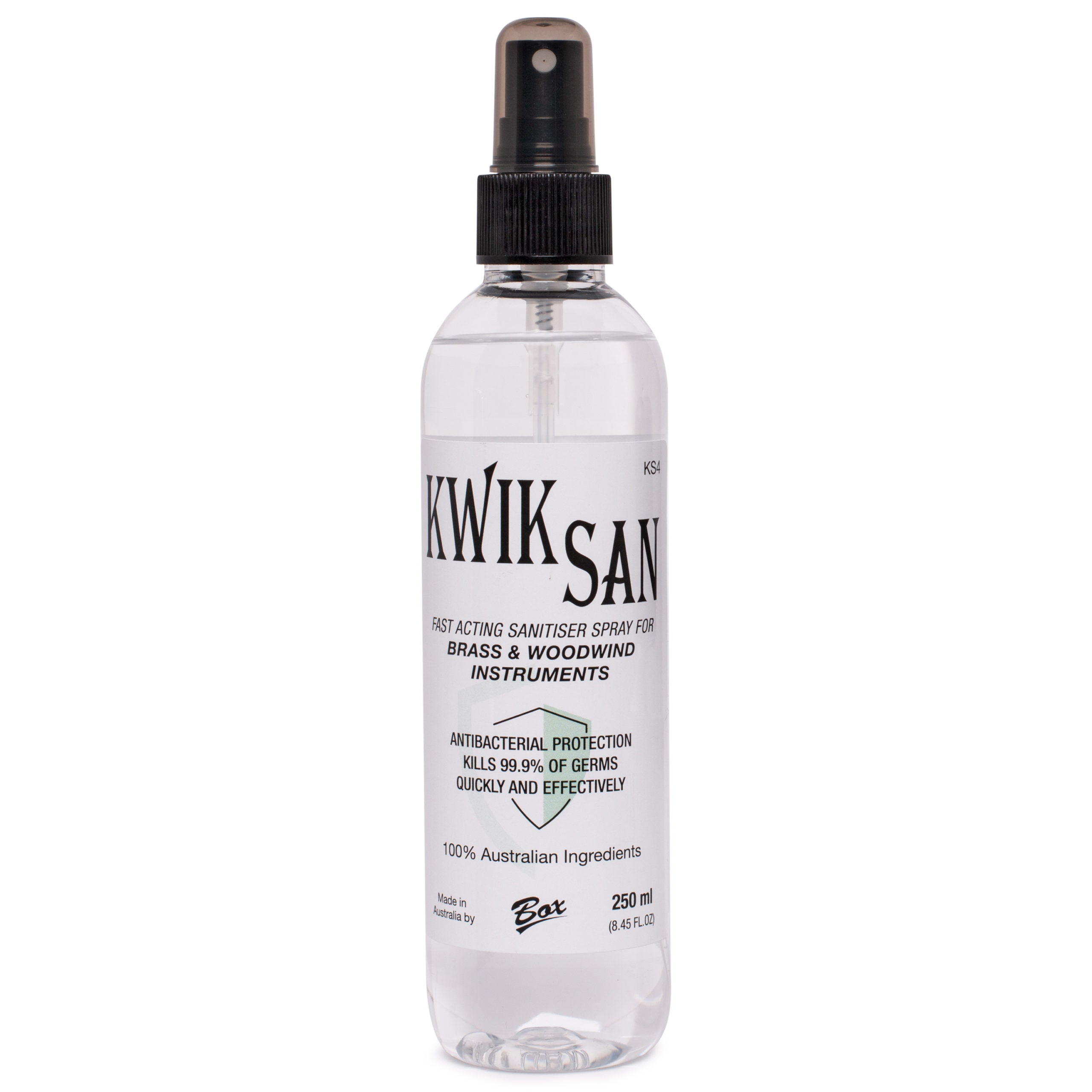 KWIK SAN | KS4 | Sanitiser Spray for Brass & Woodwind instruments. KWIK SAN | KS4 | Sanitiser Spray for Brass & Woodwind instruments.